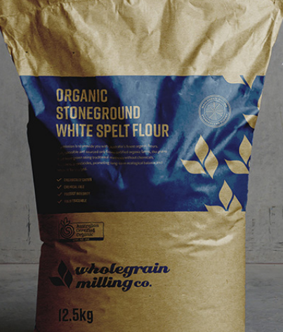 FLOUR WHOLE SPELT ORGANIC STONEGROUND WHOLEGRAIN MILLING 12.5kg  