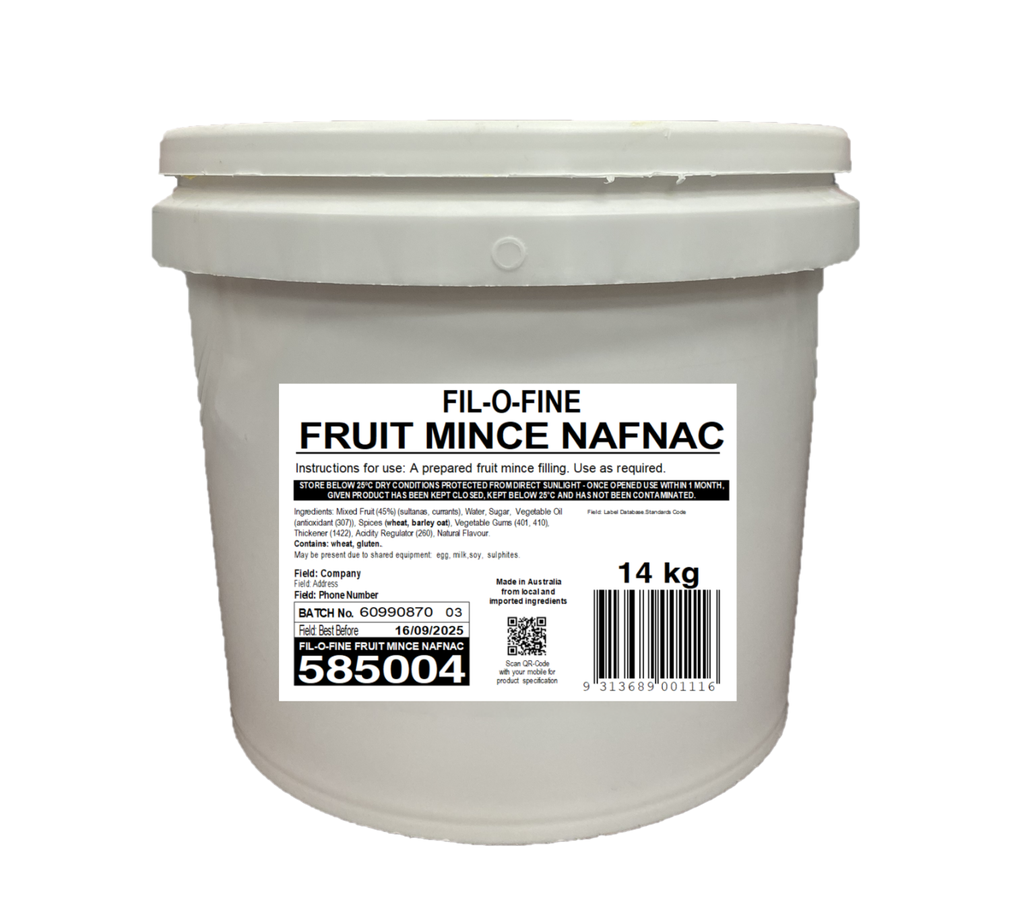 FRUIT MINCE FILLING BAKELS 14KG PAIL 