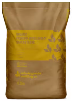 FLOUR WHOLEWHEAT PREMIUM BAKERS ORGANIC WHOLEGRAIN MILLING 12.5KG 