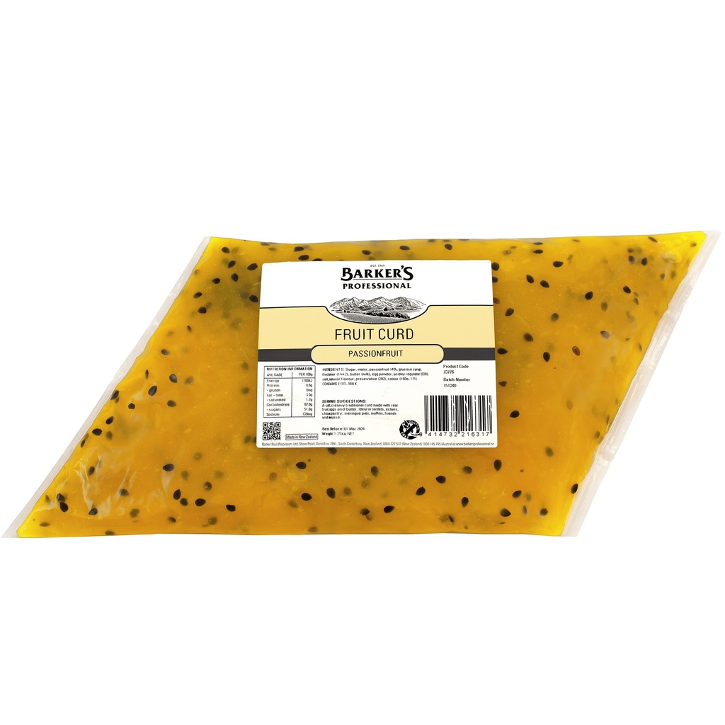 PASSIONFRUIT CURD BARKERS 4x1.25KG