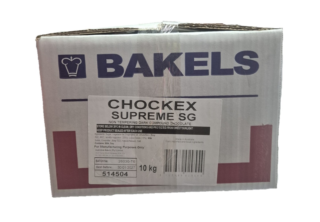 CHOCOLATE DARK SUPREME CHOCKEX SG BAKELS 10kg 514504