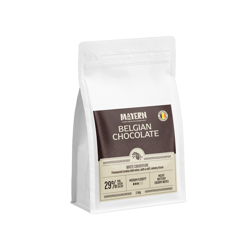 WHITE CHOCOLATE CALLET 29% 2.5KG BELGIAN MAYERN MAYWH25