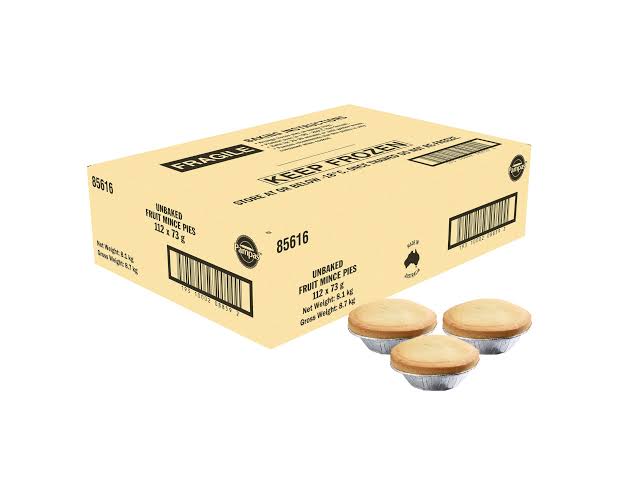 FRUIT MINCE TARTS UNBAKED FILLED 112X73G PAMPAS