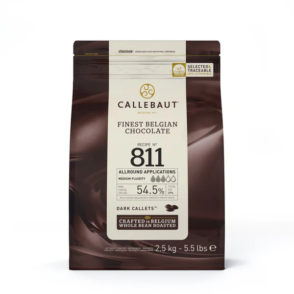 CALLEBAUT 811 DARK CALLETS 54.5% 2.5KG