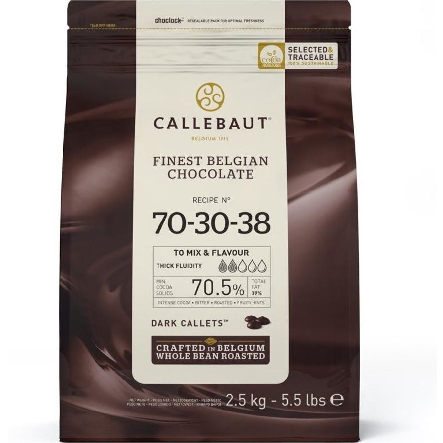 CHOCOLATE CALLEBAUT 70-30-38 DARK CALLET 70.5% 2.5KG