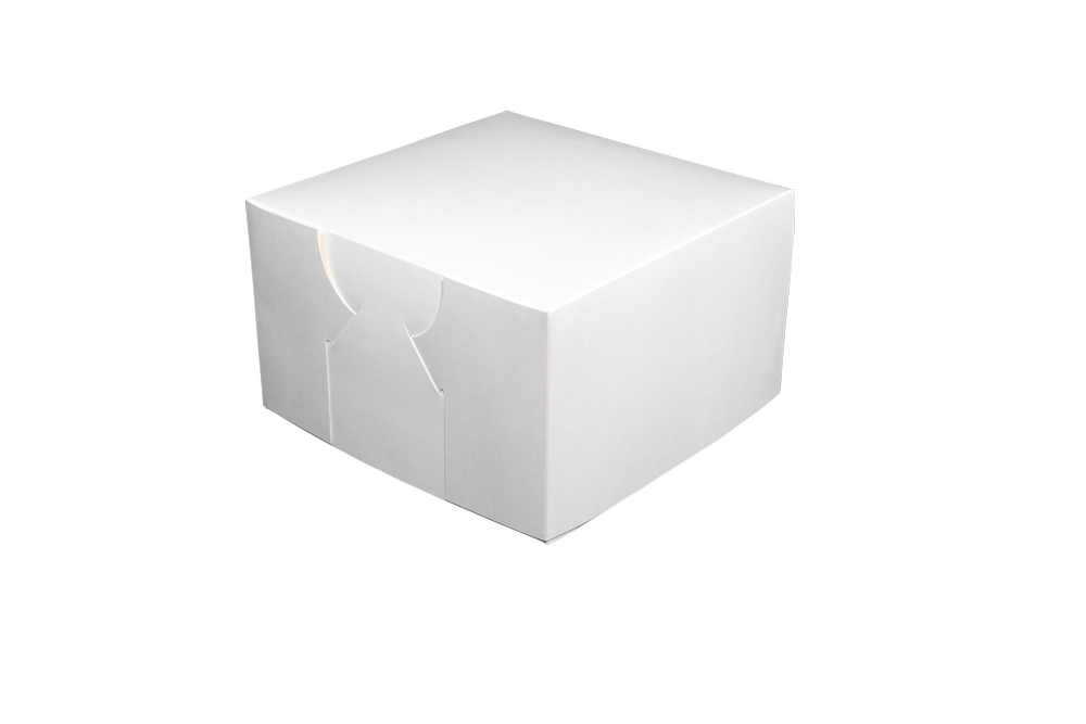 CAKE BOX 8X8X2.5" 500UM x100 MILK BOARD