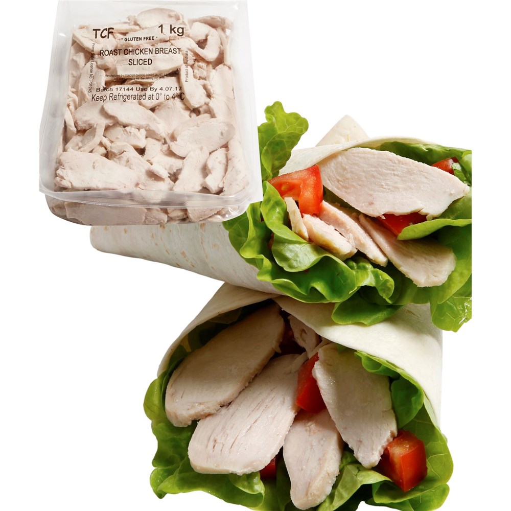 CHICKEN BREAST COOKED SLICED (5x1kg) CHILLED TENDER CHOICE