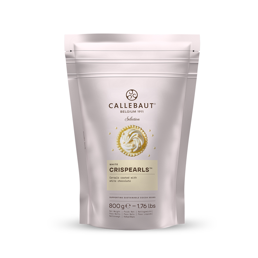 WHITE CHOCOLATE CRISPEARLS 800GM CALLEBAUT