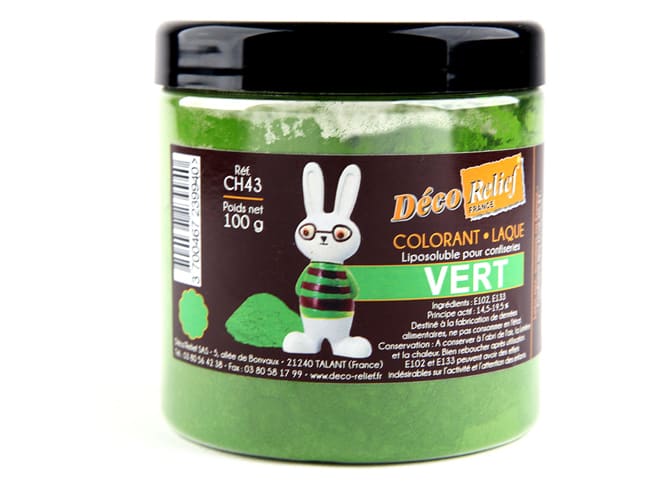 COLOUR GREEN POWDER LIPO SOLUBLE 100g DECO RELIEF