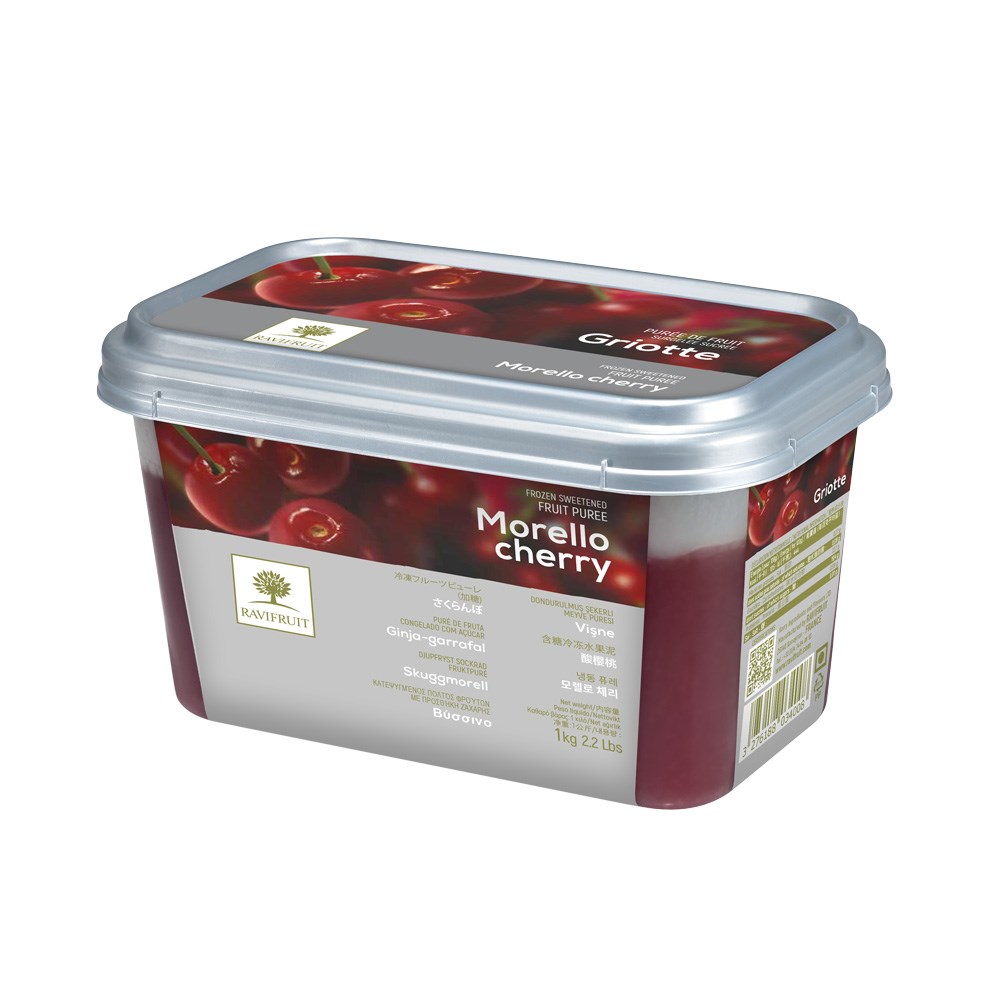 MORELLO CHERRY PUREE FRZ 1KG RAVIFRUIT