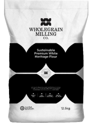 FLOUR WHITE HERITAGE PREMIUM SUSTAINABLE WHOLEGRAIN MILLING 12.5KG BLACK & WHITE BAG