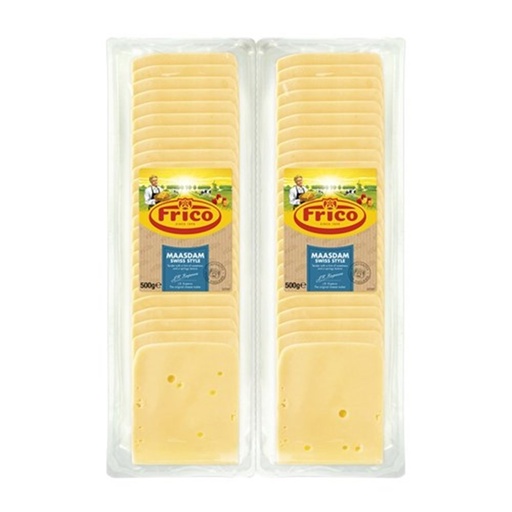 [SWISSSLMAS] CHEESE SLICES SWISS MAASDAM 1KG (2x500G) FRICO