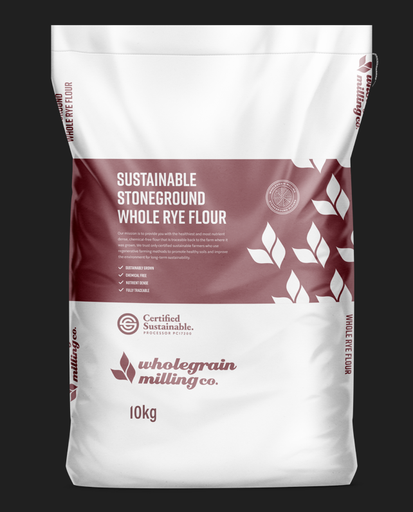 [WGSUSRYEFL10] FLOUR RYE WHOLE SUSTAINABLE STONEGROUND WHOLEGRAIN MILLING 10kg