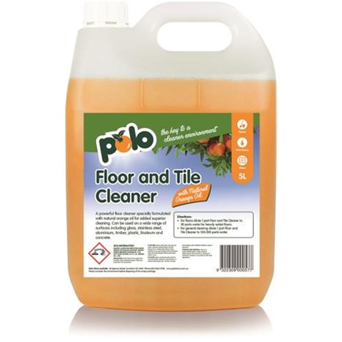 [FLOORCL5] FLOOR AND TILE CLEANER WITH NAT ORANGE OIL 5L POLO CITRUS 3142005
